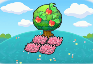 Tree-shaded Pink Tall Grass habitat in Pokopia