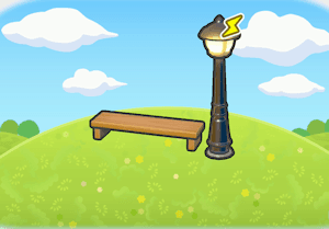 Illuminated Bench habitat in Pokopia