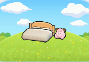 Bed with a Plush habitat in Pokopia